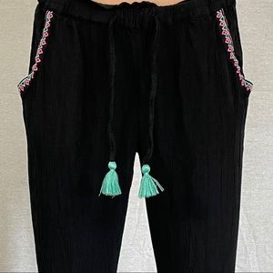 Justice Black Patterned Pants